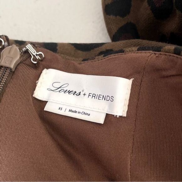 Lovers and Friends Cheetah Leopard Print Puff Sleeve Mini Dress Size XS - Picture 6 of 9